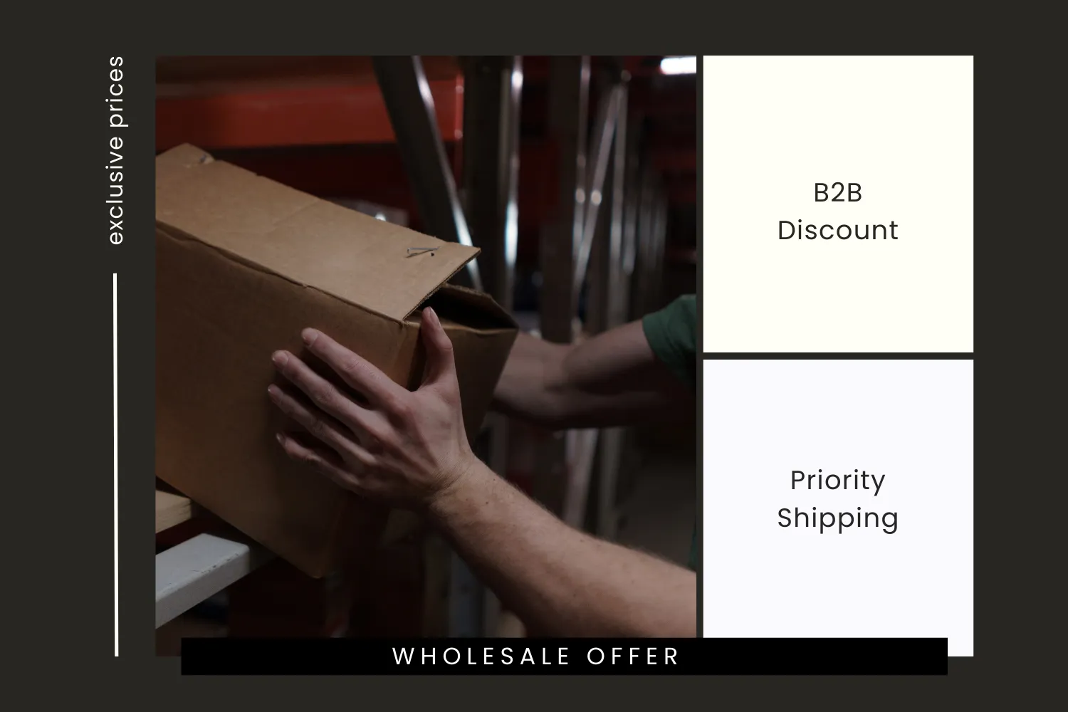 Boxed glassware being handled in a warehouse